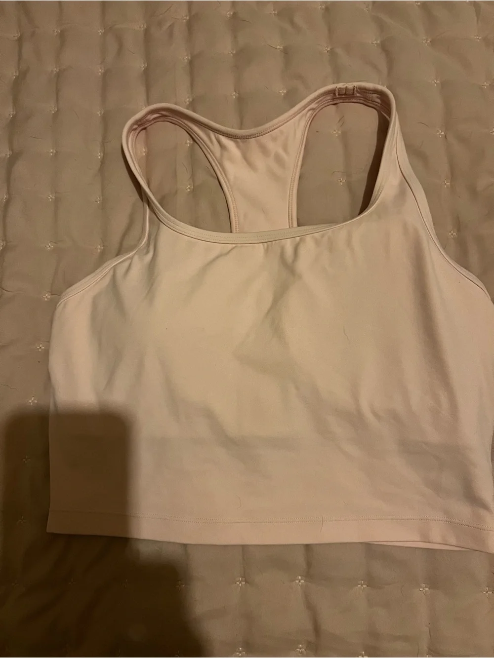CRZ YOGA Light Pink Double-Strap Sports Crop Tank